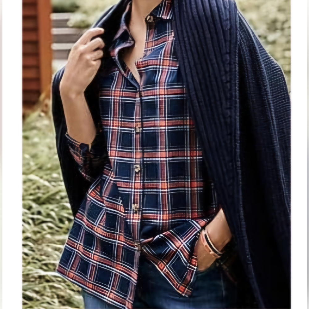 J.Jill Plaid Button-Front Tunic 2X